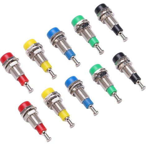 Deux jeux de connecteurs femelles J.40006 de 2 mm plaqués or en forme de banane avec des bornes de montage sur panneau, adaptés aux instruments électroniques. (1/5)