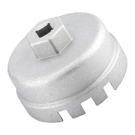 Clé à filtre huile 64,5 mm - Outil de retrait en alliage d'aluminium avec 14 rainures universel pour Mercedes-Benz, Porsche, Audi, BMW (argenté) Argenté (1/5)