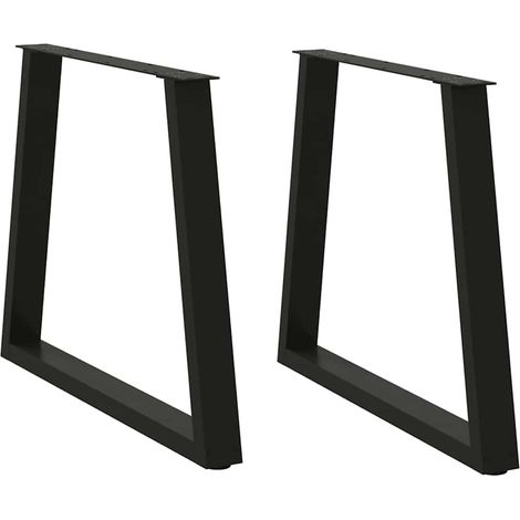 Esstisch Beine V-Form 2 Stück Schwarz 70x(72-73,3) cm Stahl