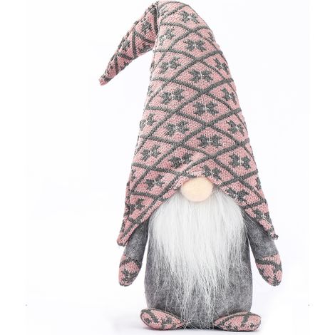Décoration de Nol Maison Elfe Bois de Renne en Peluche (Rose) (1/3)