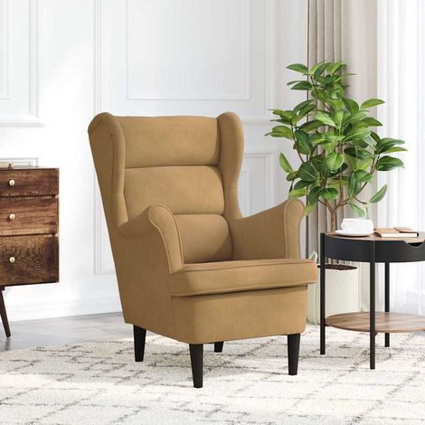 vidaXL Fauteuil marron velours (1/5)