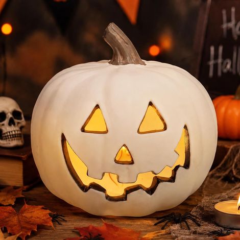 Décorations de Citrouille Lumineuse à LED, 22 cm Citrouille Halloween Déco (1/5)