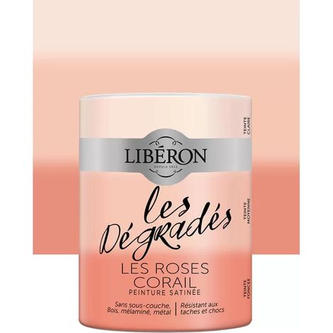 Peinture meuble LIBÉRON 'Les Dégradés' Les Roses Corail 0,6 L (1/3)