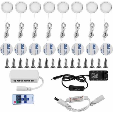 Lampe Sous Meuble LED Eclairage Sous Placard Vitrine Spot Encastrable 16W pour Placard Meuble Cabinet Cuisine Blanc Froid 6000K (Lot de 8) (1/4)