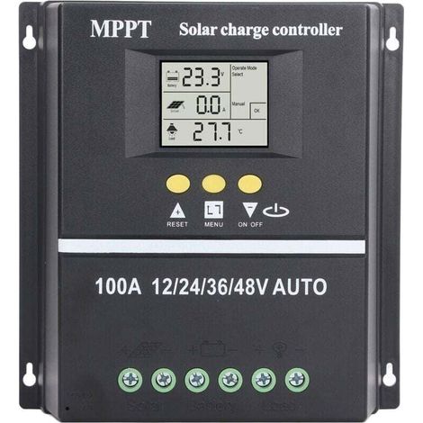 Régulateur de Charge Solaire MPPT 100A, double Port USB, écran LCD rétroéclairé, régulateur de panneau solaire 12V 24V 36V 48V,Entrée max 100V DC Pour Plomb/acide/Lithium batterie (1/4)