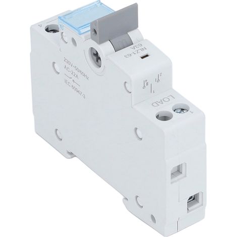 Commutateur de transfert manuel double alimentation 63 A 1P MTS, disjoncteur à montage sur rail DIN pour camping-car et maison 230 V CA (1/5)