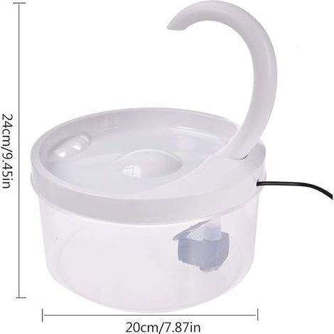 Fontaine à Eau pour Chat, Distributeur Automatique d'eau Potable pour Compagnie 2L avec fenêtre Niveau d'eau, Pompe silencieuse DC