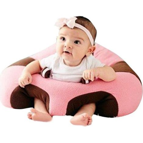 Canapé Siège Chaise Bébé Tout Doux Assis Confort Peluche Jouet Support pour Fille Garçon dans Maison 3-16 mois Bleu et Rose (1/2)