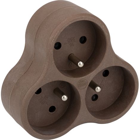 Triplite recyclée bioplastique - 3x16A - Taupe - Zenitech (1/5)