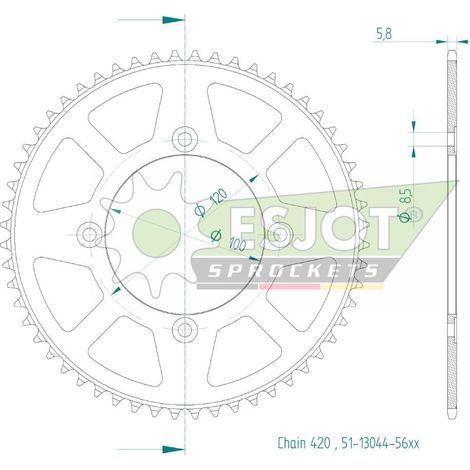 Couronne alu 420 - 56 dents