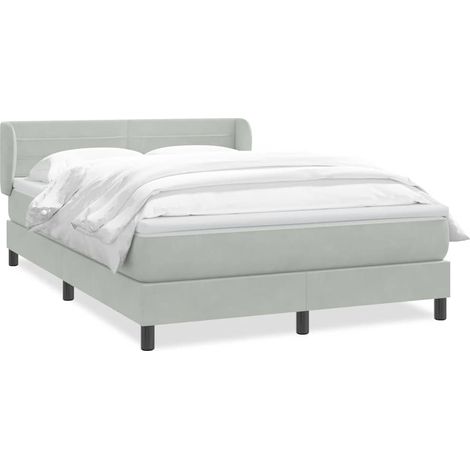 Maison Exclusive - Giroletto a Molle con Materasso Grigio Chiaro 160x210cm Velluto