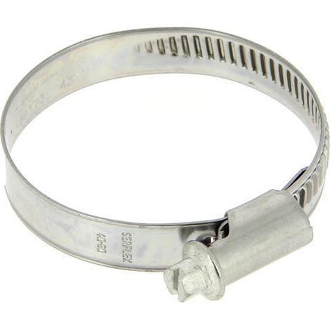 Collier inox crémaillère emboutie bande pleine 12mm Ø40 à 60