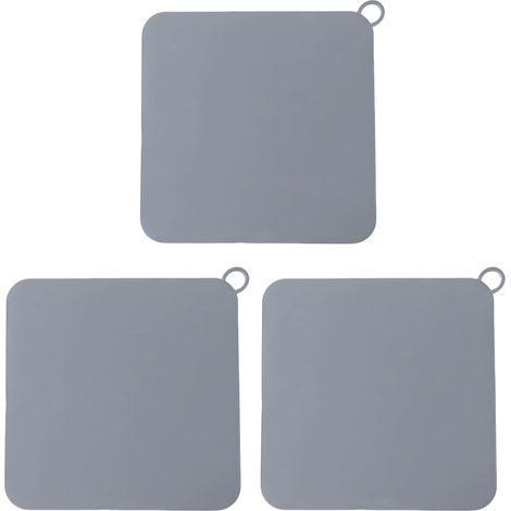 Lot de 3 Siphon, Carré, PVC, Gris, Anti-odeur, Douche, Baignoire, Cuisine (1/5)