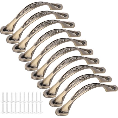 Ensemble de 10 poignées de meuble, boîtes à chaussures en alliage de zinc, quincaillerie pour tiroirs, quincaillerie de bureau, entraxe de 96 mm (1/5)