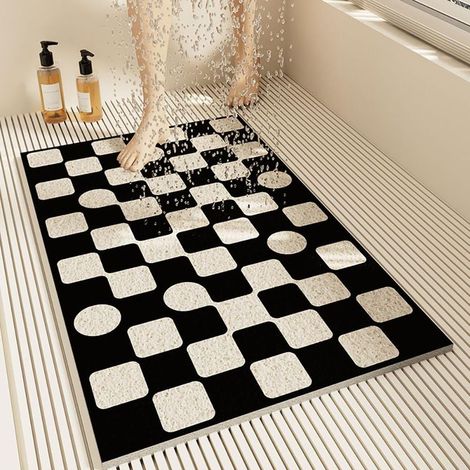 (60x90cm) Tapis de Douche Antiderapant, Tapis de Bain de Massage en Doux PVC Luffa, Moderne Style Tapis de Baignoire Antidérapant avec Trous de Drainage pour Zones Humides (1/5)