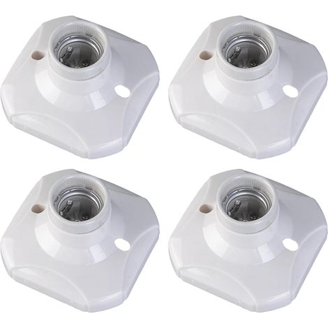 Douille E27 - Lot de 4 - Céramique et PP - 250V - Pour Plafonnier Garage Atelier - 90x55mm (1/5)