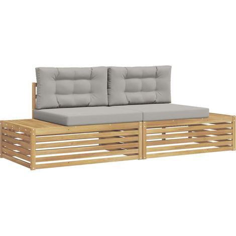 Set di divani da esterno Bianco 230,5 x 83 x 73 cm Poliestere vidaXL