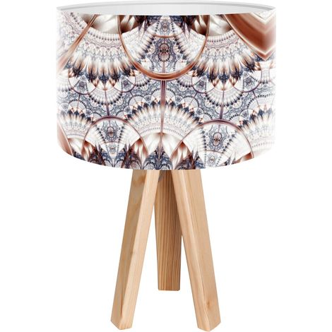 Lampe de chevet mandala foto-299 - Bois clair
