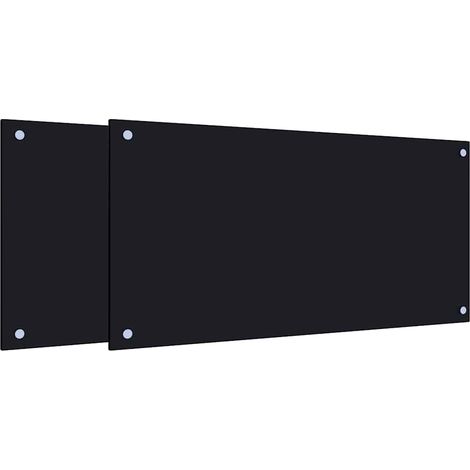 Dosserets de cuisine 2 pcs noir 80x40 cm verre trempé CFW76335 (1/5)