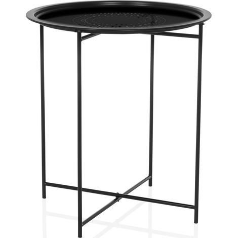 Table d'appoint / table basse / table de salon ALLRUND Métal noir hjh LIVING (1/5)