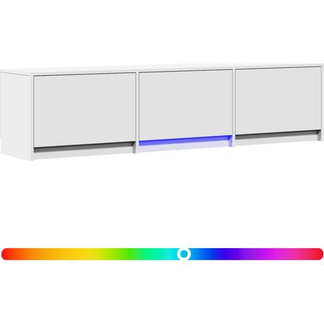vidaXL  TV Cabinet with LED  White 165 x 34 x 40 cm Engineered Wood