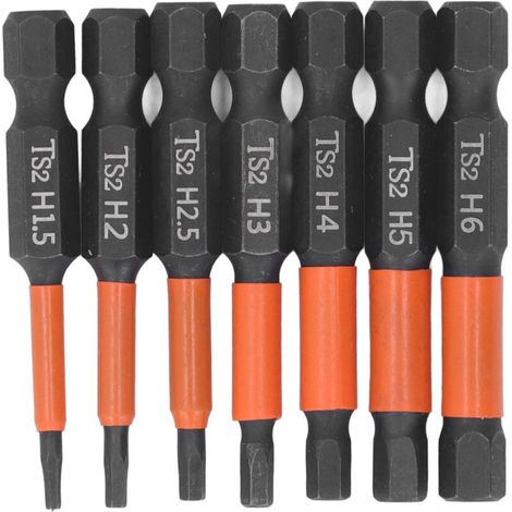 Jeu D'embouts de Tournevis Magnétique en Acier allié S2, Embouts de Tournevis à Percussion à Tige Hexagonale, Métrique H1,5-H6, Kit D'embouts Magnétiques amélioré pour Maintenir (1/5)