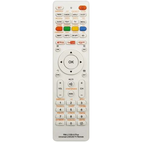 Télécommande de remplacement universelle RM-L1130+X pour téléviseurs RM-L113+12 et RM-L1130+8 (1/5)