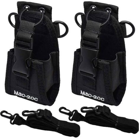 Etui Radio - Nylon Haute Densité - Pour Talkie-Walkie Téléphone GPS - 13,5 x 8 x 4,5 cm - Noir - 2 Pièces (1/4)