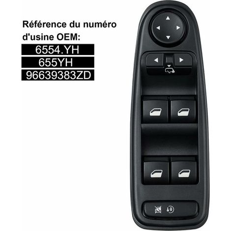 Commande Leve Vitre C4 Picasso 6554.YH Commutateur Interrupteur Bouton Lève Vitre Pour Citroen C4 Grand Picasso