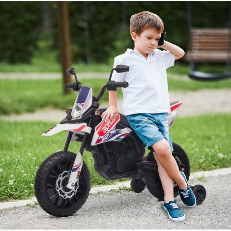 Elektro-Motorrad für Kinder 106,5x56x80 cm, Kunststoff weiß, LED, USB, stabil – MEUBLIV (1/5)