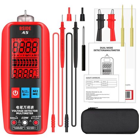 Intelligentes digitales Multimeter: Misst Temperatur, zeigt 3 Ergebnisse an, Stromprüfer, VFC-Alarm