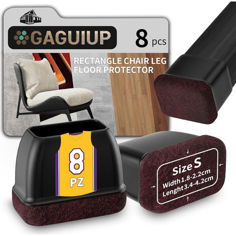 Protecteurs de sol rectangulaires en silicone pour pieds de chaise, protection de pieds de meubles, housses de pieds de table mobiles, capuchons de pieds de tabouret pour éviter les rayures sur le sol (1/5)