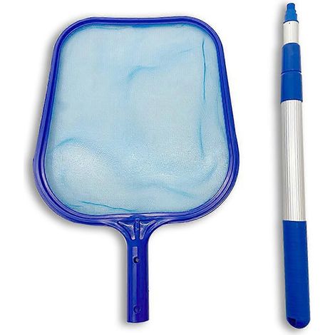 Mehrzweck-Poolskimmernetz mit feinmaschigem Netz und teleskopierbarer Aluminiumstange für Schwimmbecken