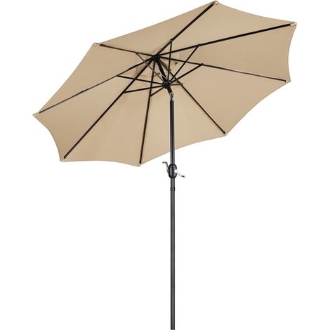 Yaheetech Parasol de Jardin Extérieur Parasol Inclinable Φ270cm avec Cadre en Métal Protection Solaire pour Jardin, Terrasse, Patio, Piscine, Plage, Balcon,Bronzer