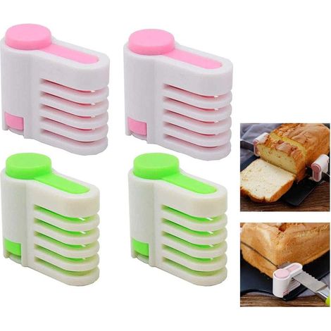 Cake Slicer - 5-Layer Adjustable Cutting Guide - For Even Cake Layering and Bread Slicing - Food-Grade Plastic with Stainless Steel Core - 4 Pack (1/5)