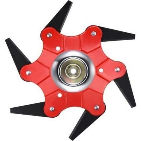 Lame pour Débroussailleuse, Lame à 6 Dents pour Végétation Haute & Dense, Acier Trempé de 3 mm d'Épaisseur, pour Stihl, Husqvarna, Mitox, Echo, Kawasaki et autres (1/4)