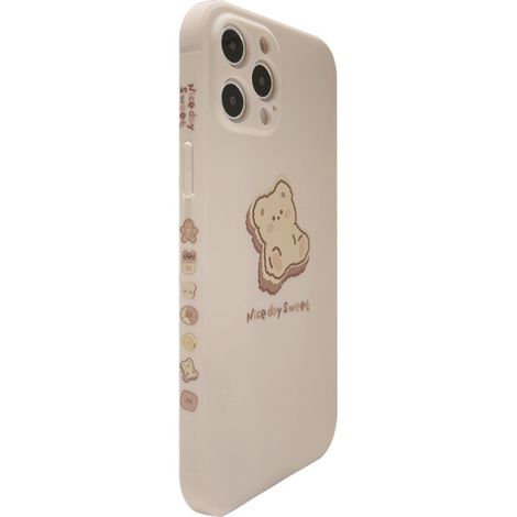 Coque iPhone - Protection En TPU Souple Et Flexible - Motif Ours Brun Avec Joues - Design Mode Pour Femme Et Fille - 1 Pièce (1/5)