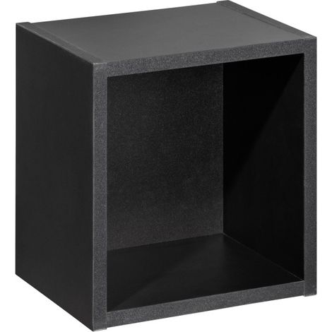 Cubo di stoccaggio VANO – Finitura nero opaco – L26 × P21 × H27 cm – Da appendere – Formato compatto