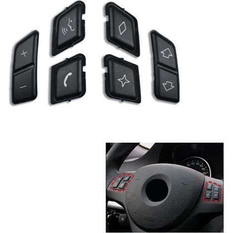 6 steering wheel button covers for BMW X1 E84, 3 Series E90 E91 E92 E93(B) (1/5)