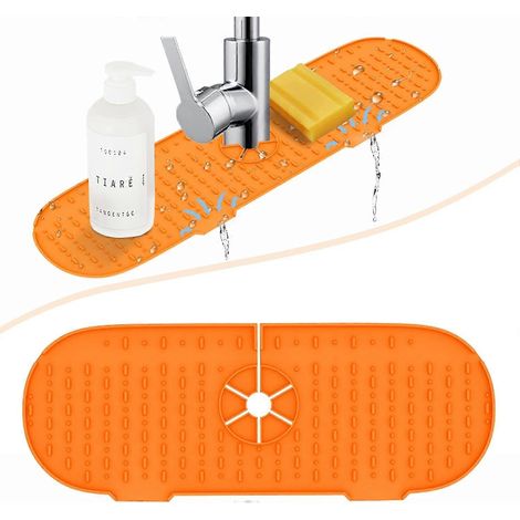 Protection anti-éclaboussures pour robinet, tapis absorbant en silicone pour la cuisine, anti-goutte. (1/5)