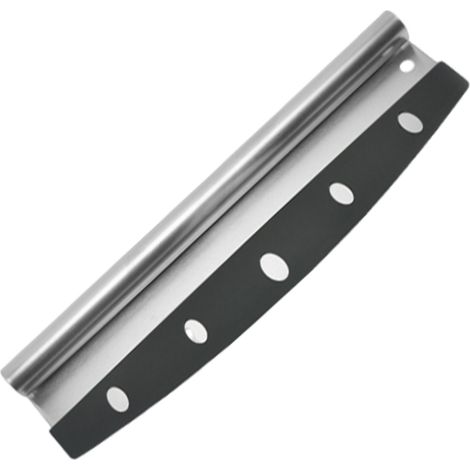 Coupe-pizza demi-lune, machette à manche en bois, long hachoir à pain semi-circulaire en acier inoxydable, toast (1/5)