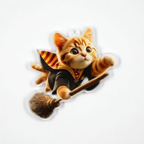 Colgante de acrílico gato volando para coche, 8 cm (1/5)