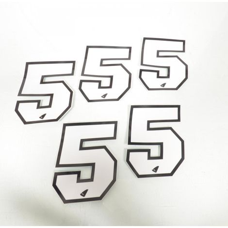Autocollant stickers UFO pour moto Numéro 5 blanc 130x100mm Neuf