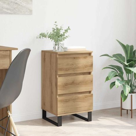 Buffet avec tiroir-Meuble de rangement chêne artisanal Bois d'ingénierie (1/5)