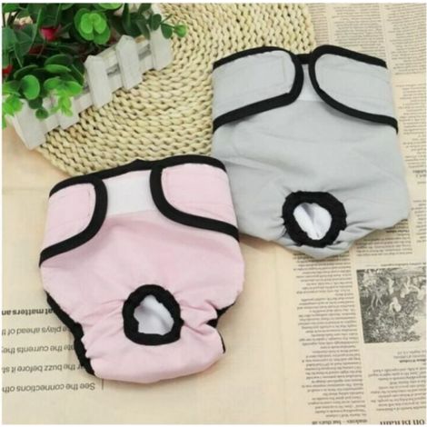 BEBUSINGOTO 2 piezas Pañales reutilizables para perros de 33 a 50 cm, lavables y absorbentes, para uso sanitario. (1/5)