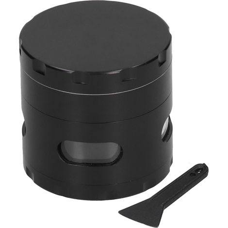 Broyeur à tabac en alliage de zinc noir, outil de concassage portable pour herbes, cadeau de fumage, moulin à épices