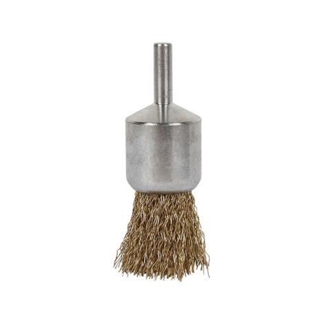 Cepillo de Alambre Brocha Ondulado Acero Latonado 0.3mm                          15 mm (1/2)