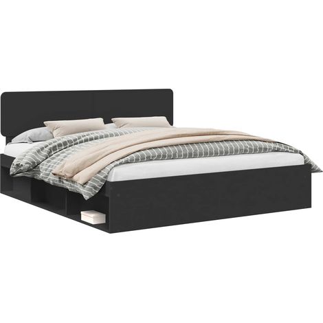Maison Exclusive - Bettrahmen Schwarz 180 x 200 cm Massives Kiefe