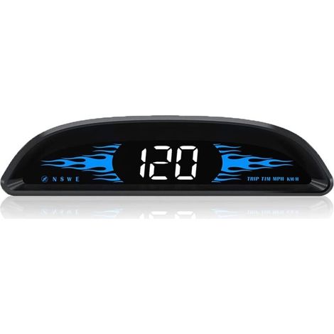 Tachimetro HUD per auto da 4" - Display universale per parabrezza MPH/KMH - Indicatore di velocità digitale - Rilevatore di velocità GPS - Allarme di eccesso di velocità, pronto all'uso tramite USB.