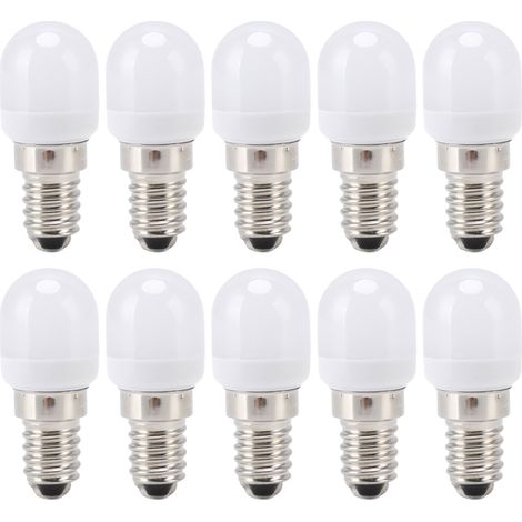 10 E14 1,5W 220V Edelstahl-LED-Lampen, weißes Licht für Kronleuchter, Deckenleuchten, Möbel-, Wand- und Tischlampen